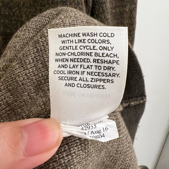 REI Men’s Green 1/4 Zip Up Mock Neck Sweater Long Sleeve Size Medium - Picture 5 of 10